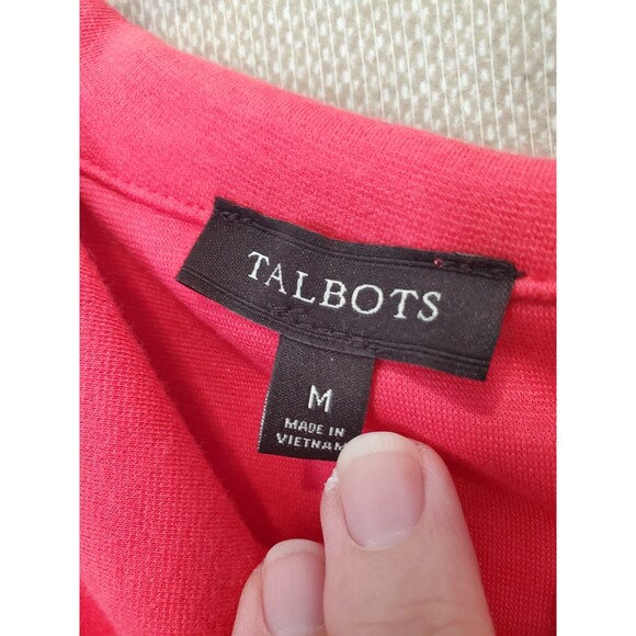 Talbots Coral Pink Ponte Knit Cowl Neck Sleeveless Tank Top Size Medium NWOT - Picture 2 of 5